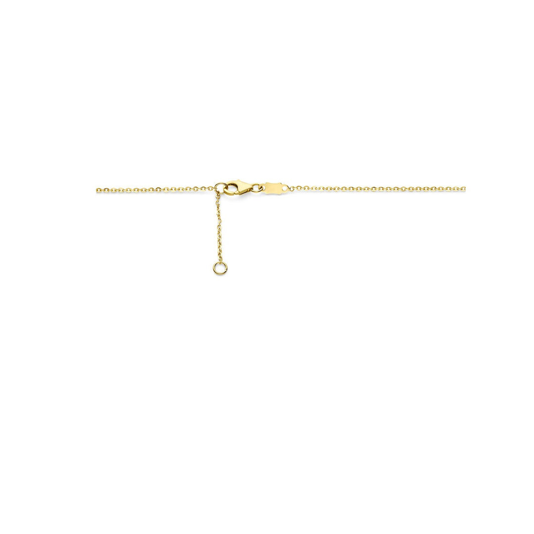 14k Geelgouden collier met paarse zirkonia in hartvorm – 40-42 cm