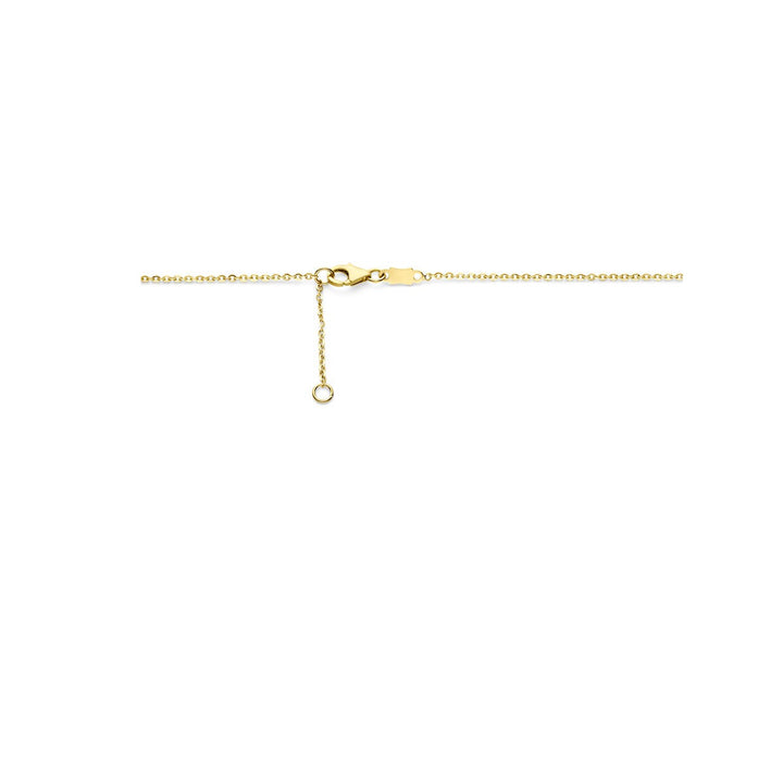 14k Geelgouden collier met paarse zirkonia in hartvorm – 40-42 cm