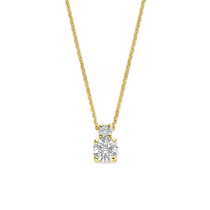 14k Geelgouden ketting met lab grown diamant
