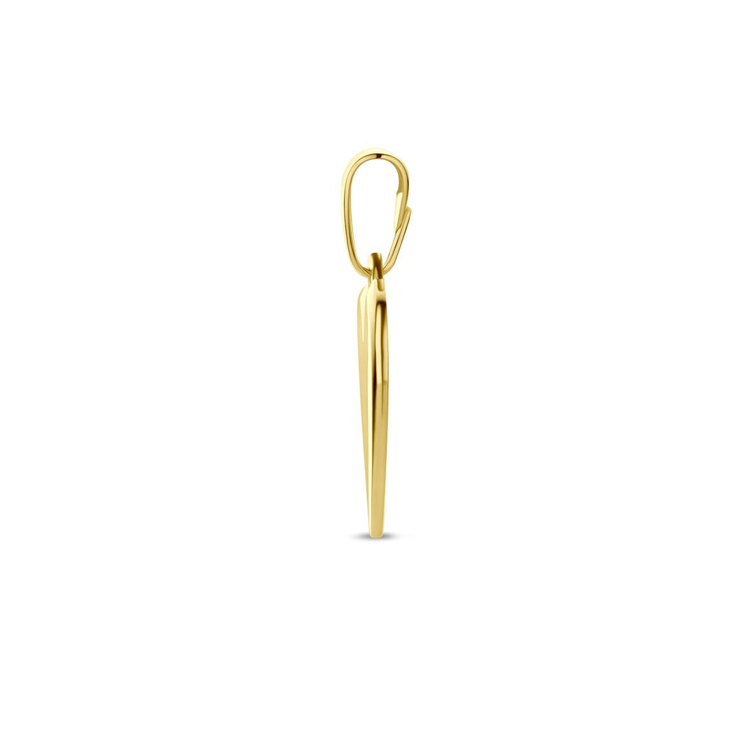 9k Geelgouden graveerhanger met hartje