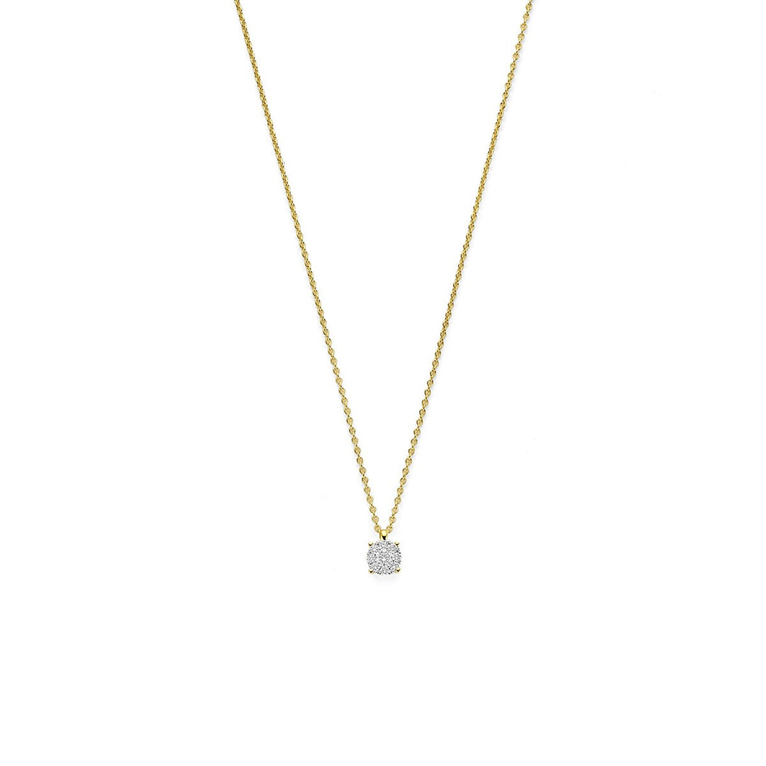 14k Bicolor collier met diamant