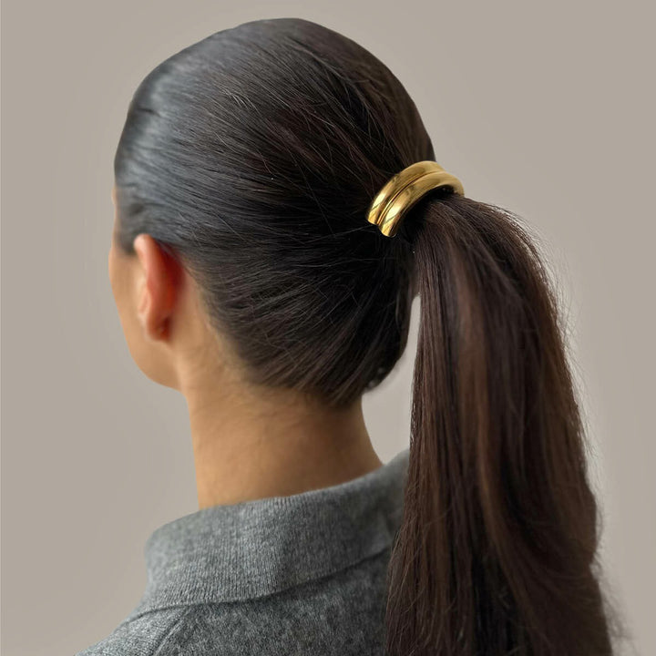 Stalen hair cuff met goudkleurige ion plating – 17 x 53 mm