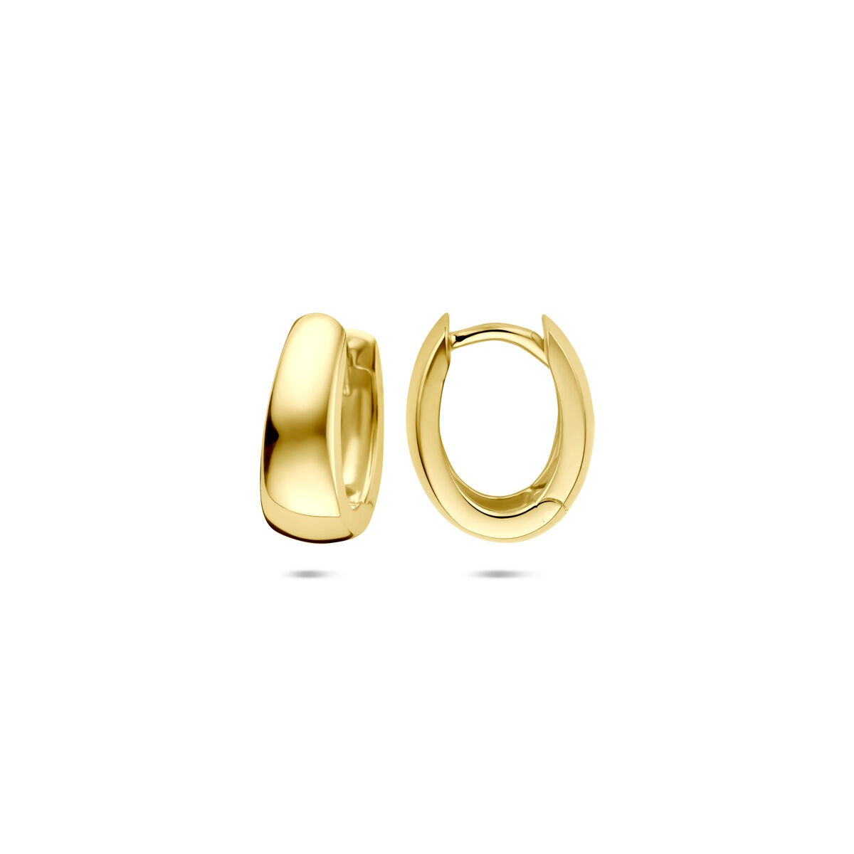 9k Geelgoudkleurige klapoorringen – compact en klassiek