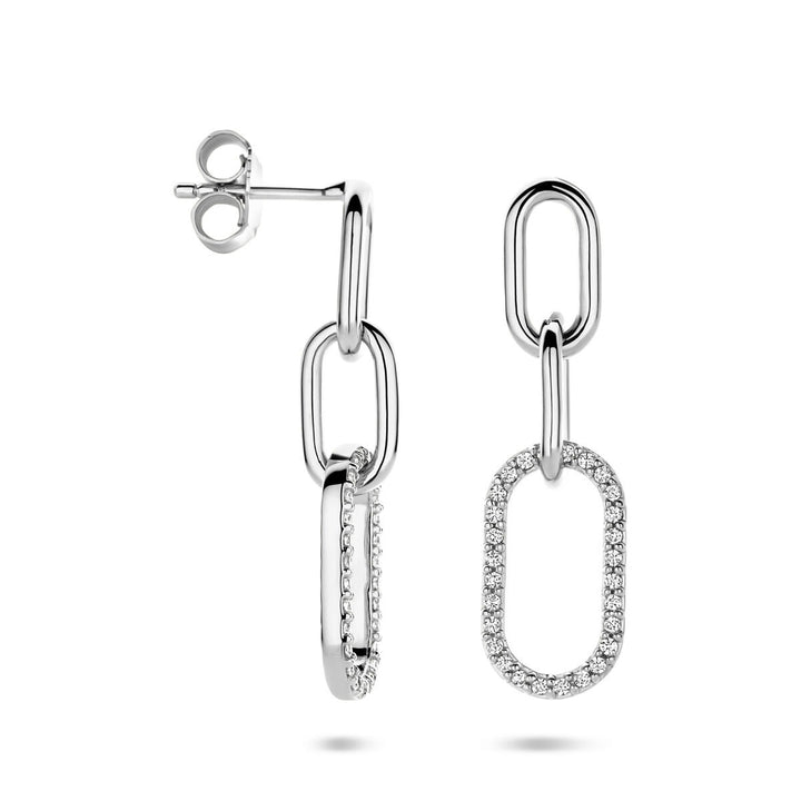 Gerhodineerd zilveren oorhangers met zirkonia