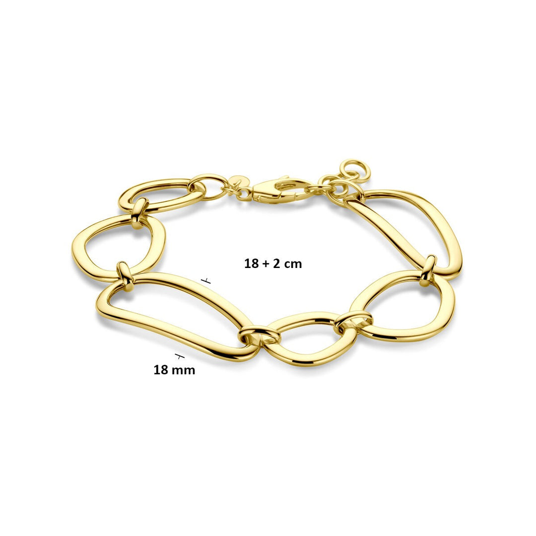 Gouden dames armband 14k met brede schakel