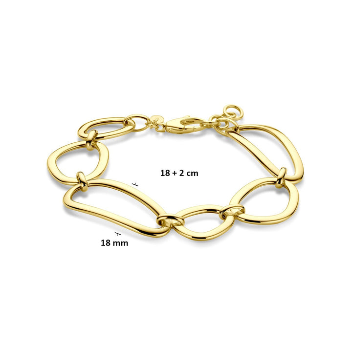 Gouden dames armband 14k met brede schakel