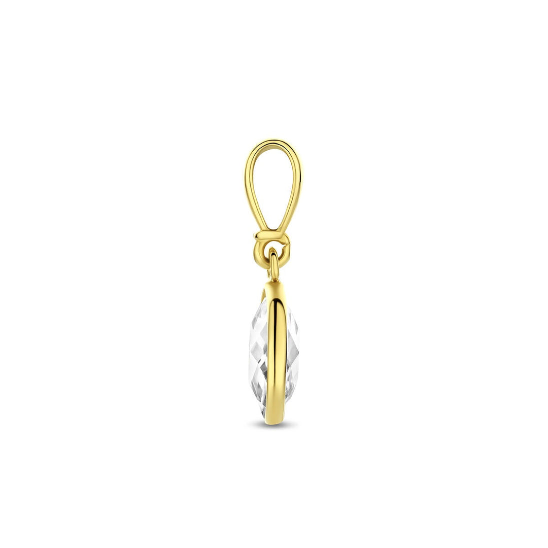9k Geelgouden hanger met ovale zirkonia