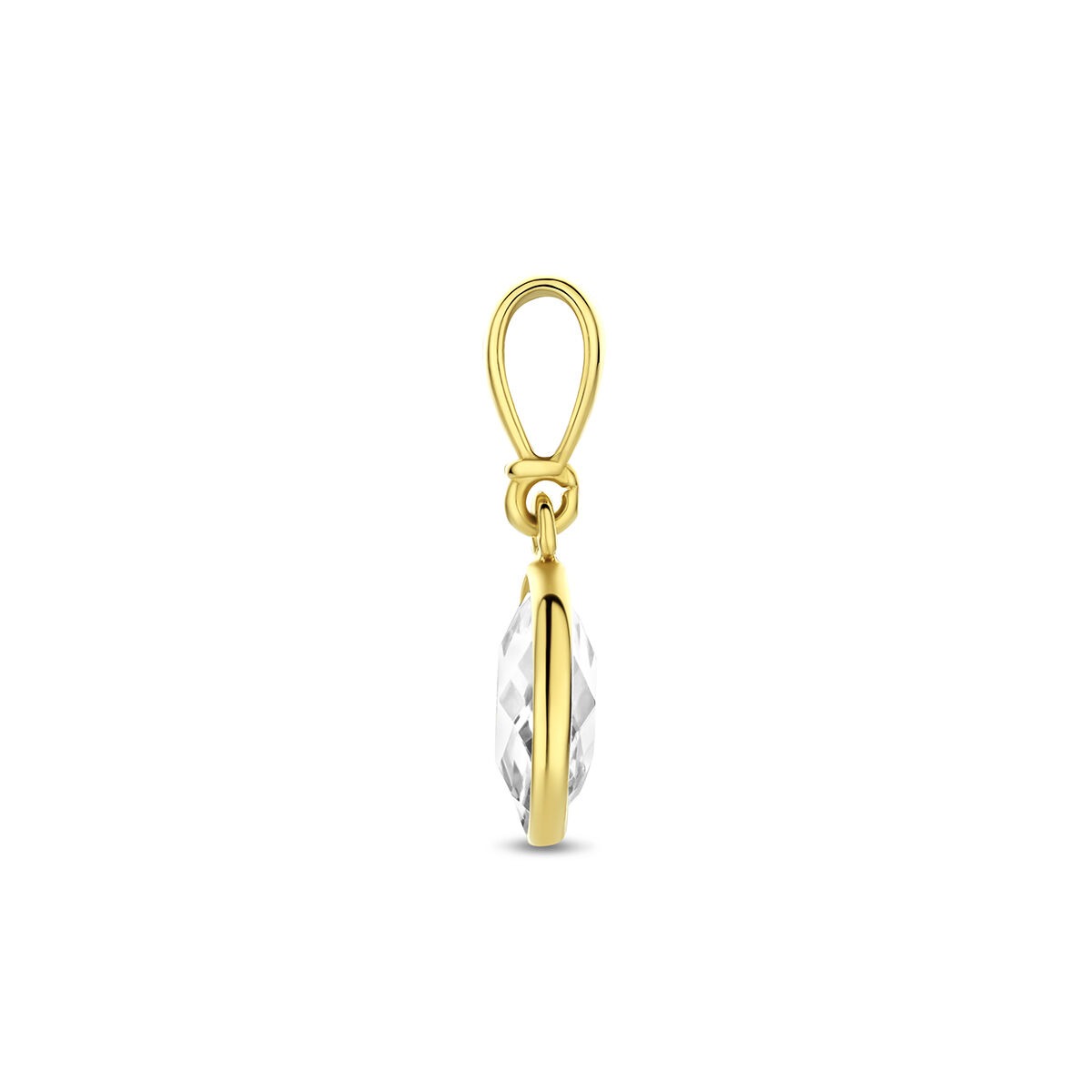 9k Geelgouden hanger met ovale zirkonia