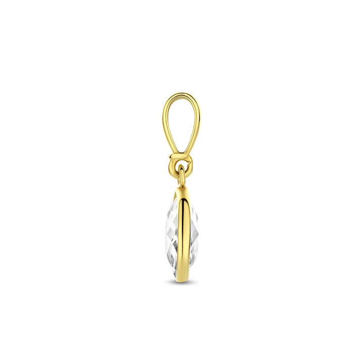 9k Geelgouden hanger met ovale zirkonia