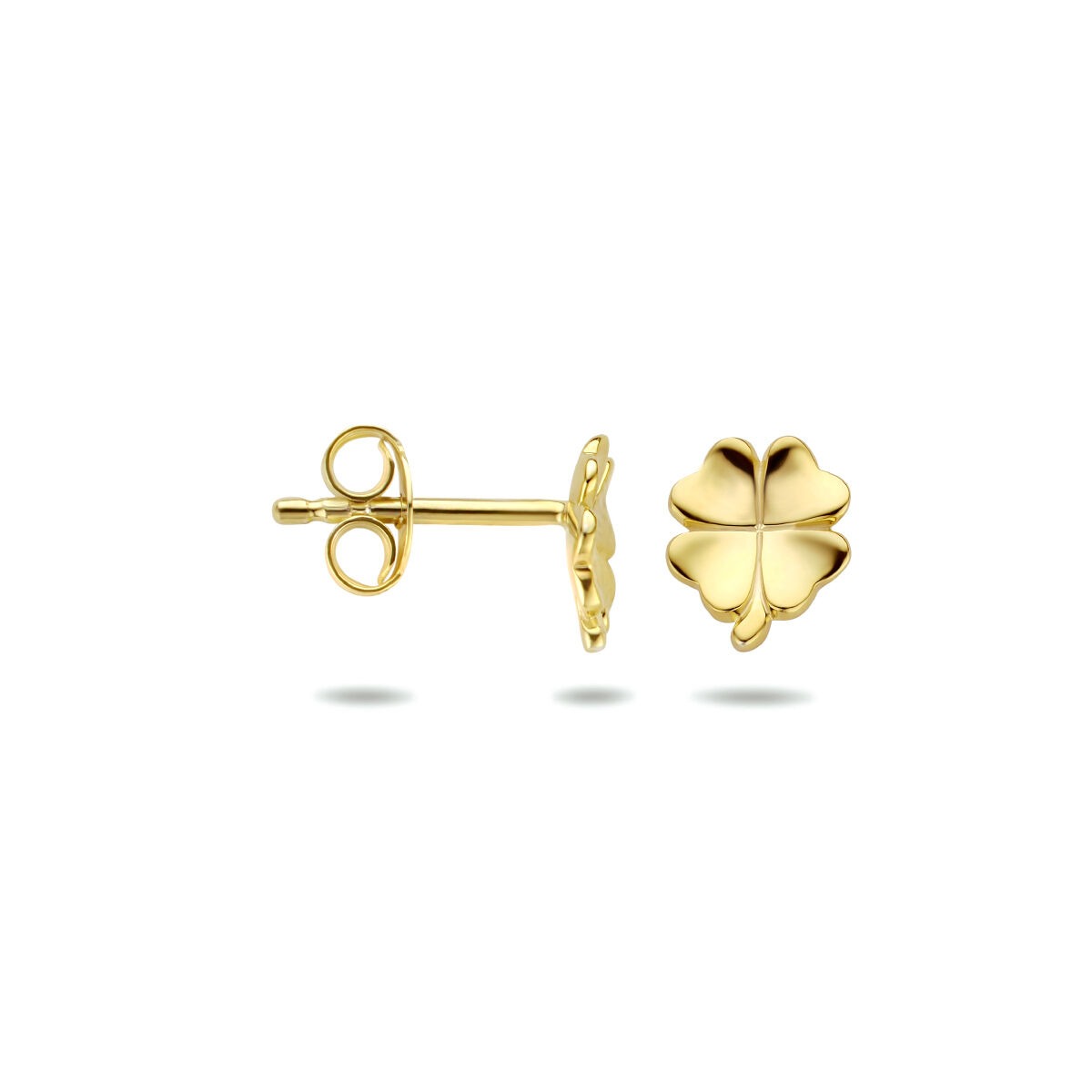 clover ear studs 1 micron silver gold plated (yellow)