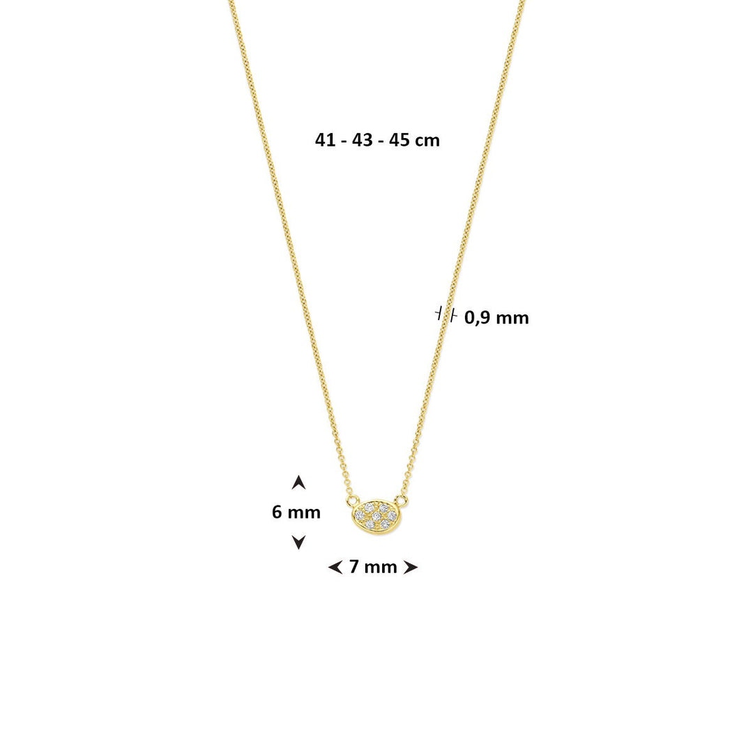 14k geelgouden collier met diamant – verfijnde schittering in tijdloos design