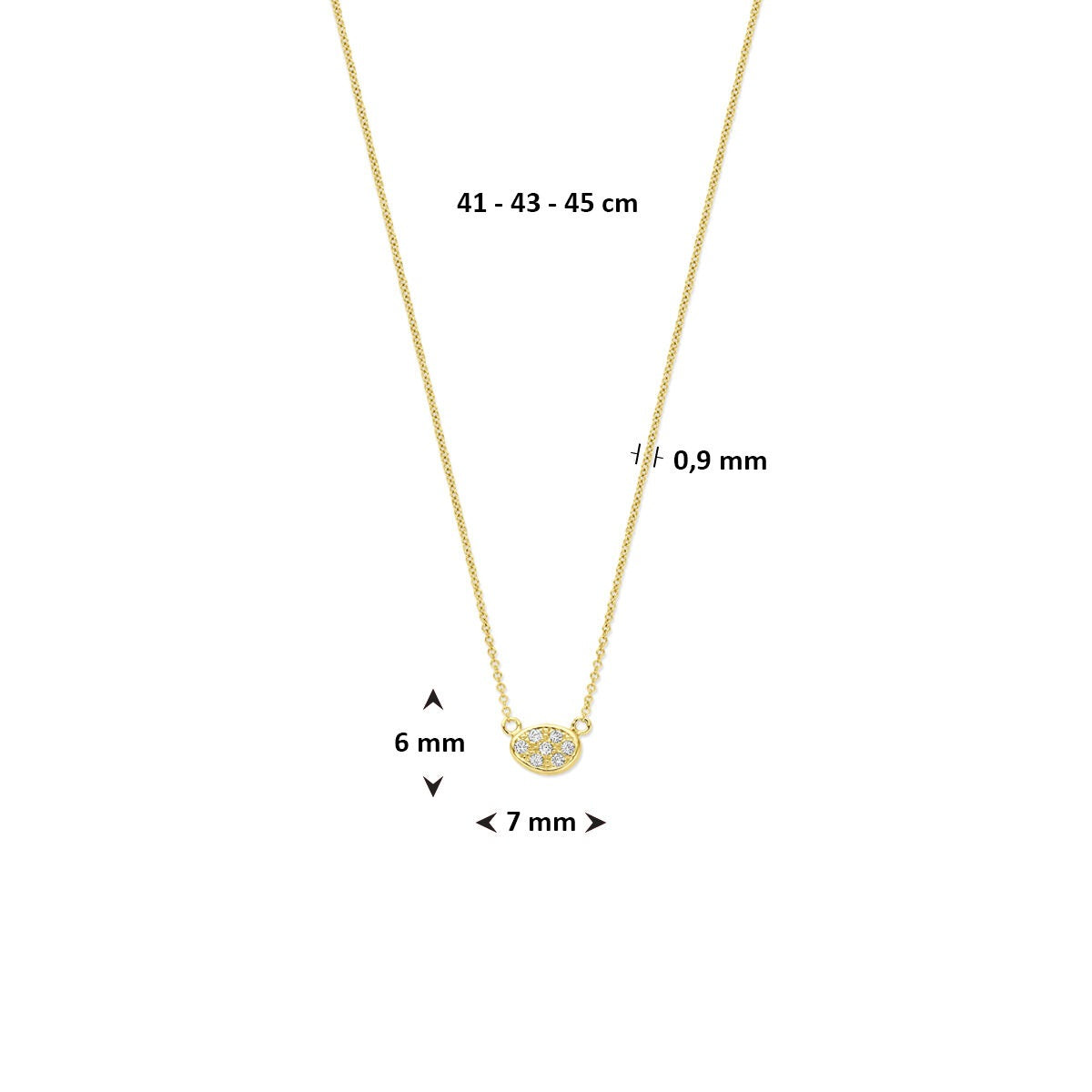 14k geelgouden collier met diamant – verfijnde schittering in tijdloos design