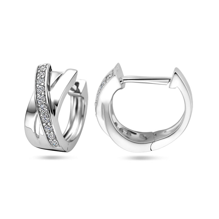 drop earrings zirconia silver rhodium plated