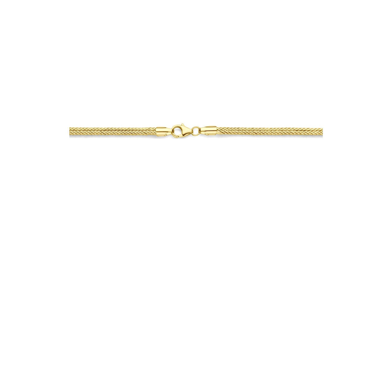 14k Geelgouden dames ketting met zilverkern