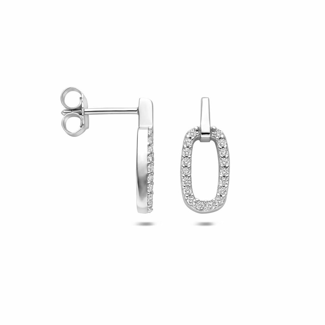 Zilveren oorknoppen met zirkonia entourage 16,5 mm