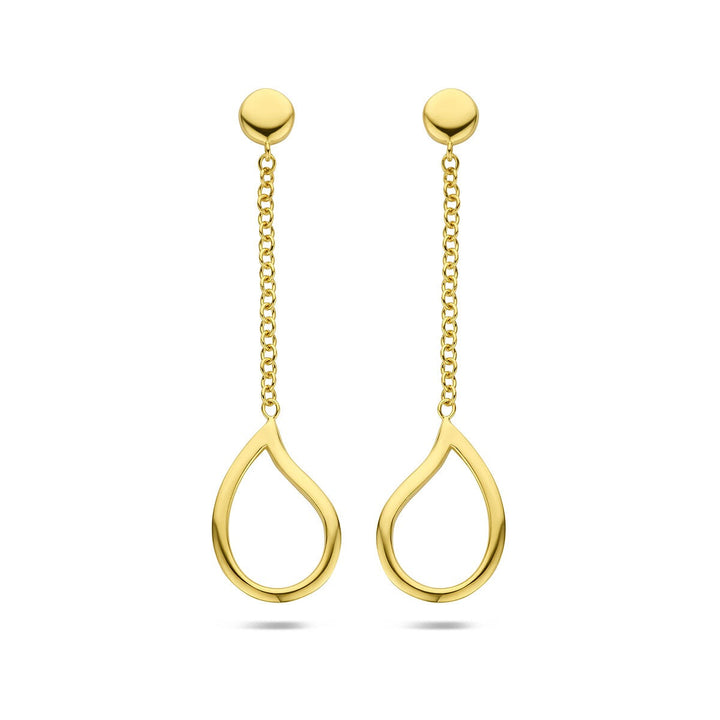 Gouden oorhangers druppelvorm – 14k geelgoud