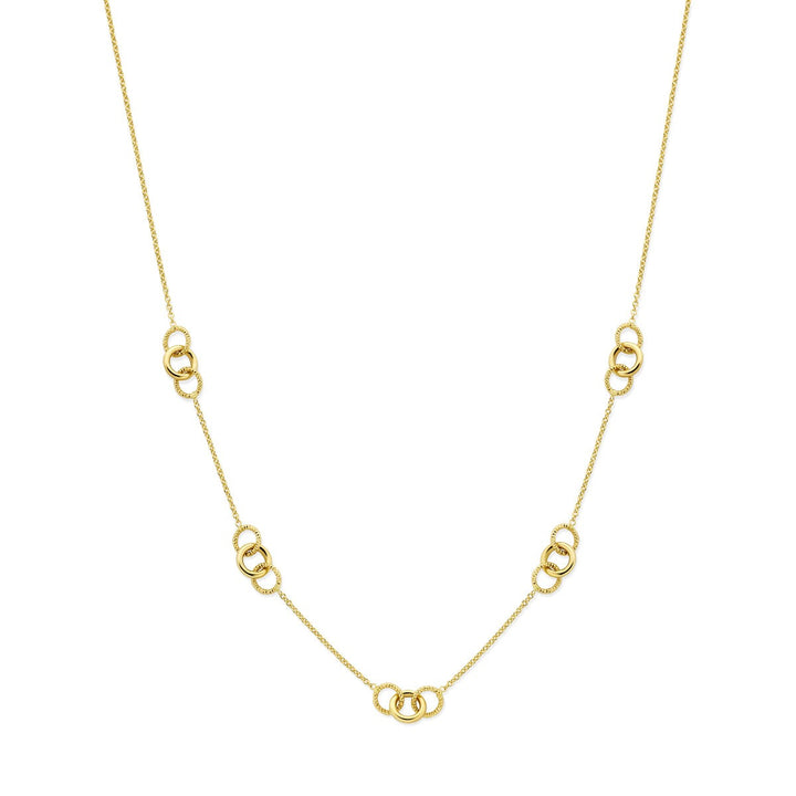Gouden dames ketting met rondjes – 14k geelgoud