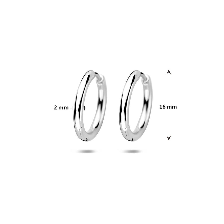 Gerhodineerd zilveren dames klapoorringen – buisdikte 2 mm