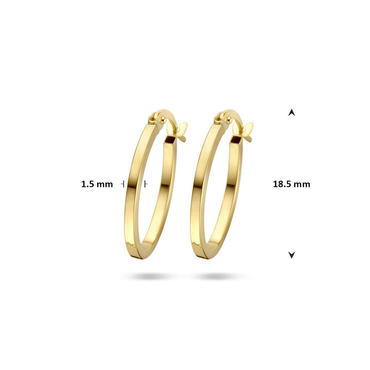 9k Geelgoudkleurige oorringen – slank en elegant ontwerp