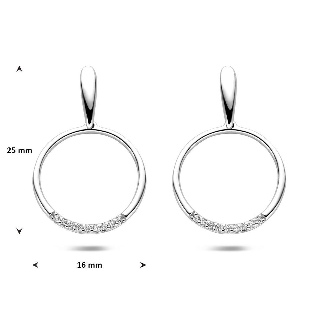Zilveren oorknoppen met zirkonia dames 25 mm