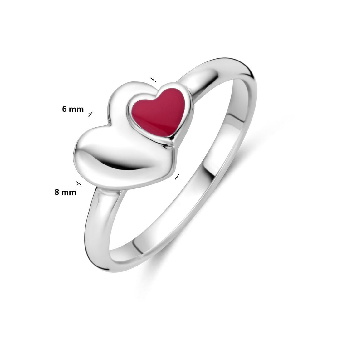 Zilveren kinder ring met hartje – gerhodineerd 925 zilver
