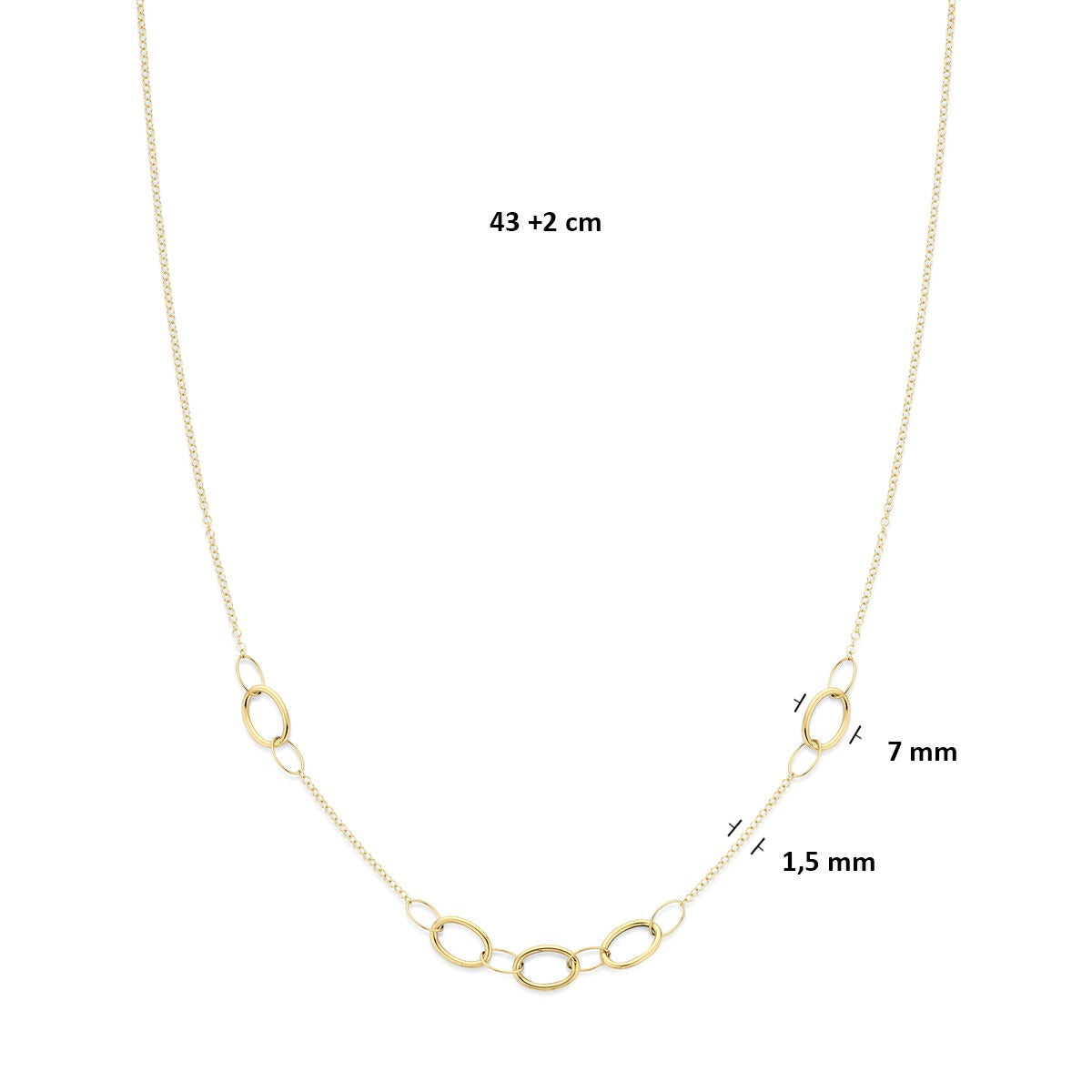 14k geelgouden armband met veerringsluiting