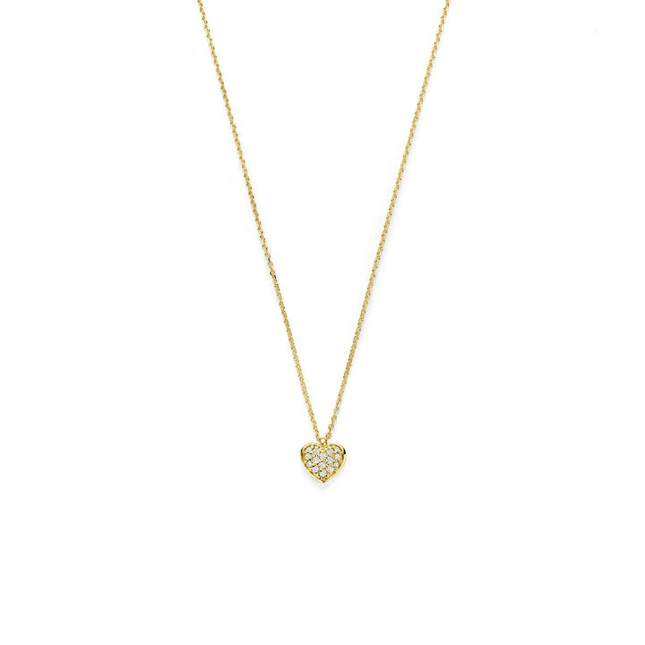14k Geelgouden ketting met hartje diamant