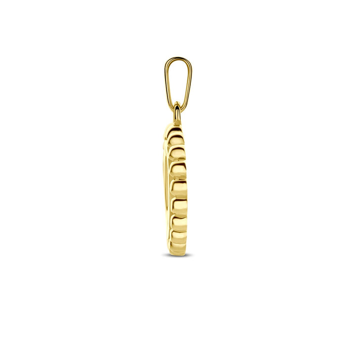 9k Geelgouden hanger rondje met zirkonia