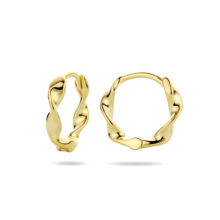 Verguld Zilveren Klapoorringen – Gedraaid Design
