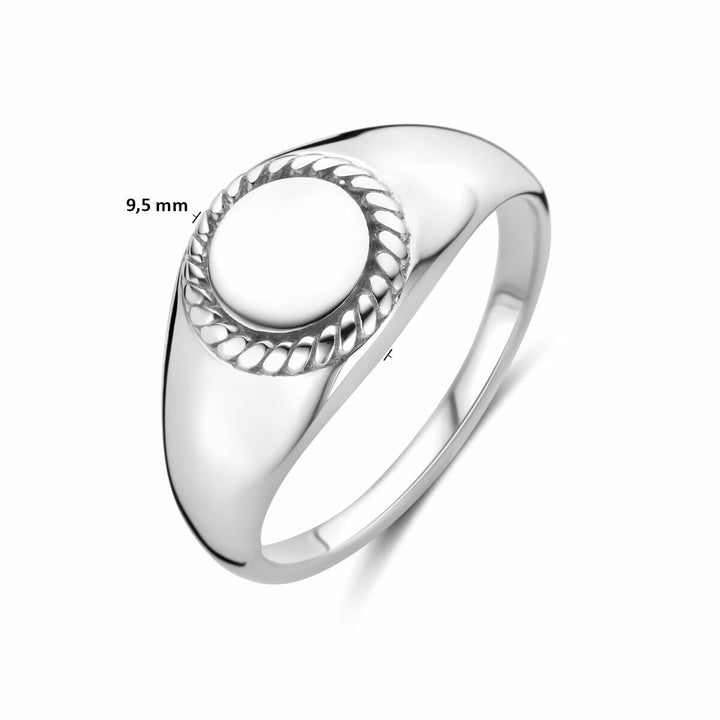 Zilveren dames zegelring – gerhodineerd 925 zilver