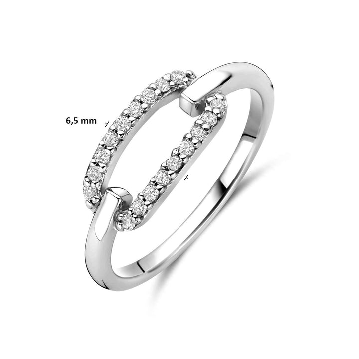 Zilveren dames ring met zirkonia – gerhodineerd