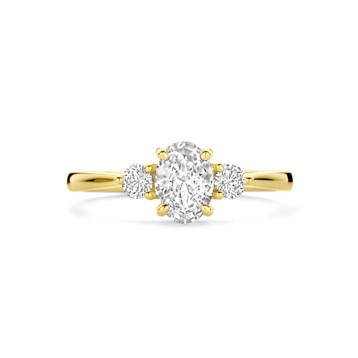 14k gouden damesring met zirkonia – 7 mm