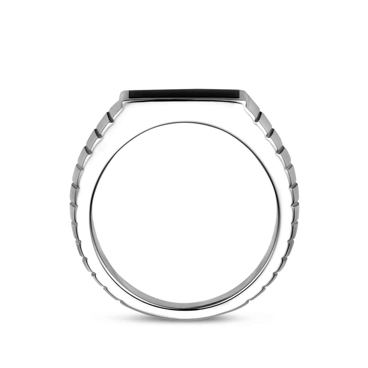 Zilveren heren zegelring met onyx – 10,5 mm breed