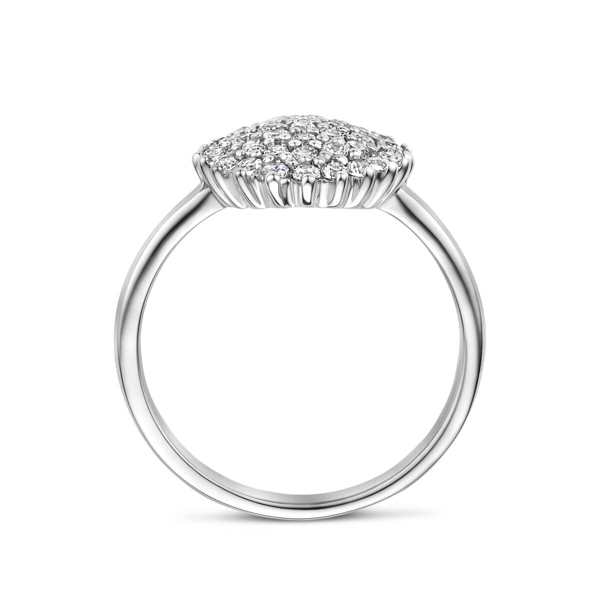 Gerhodineerd 925 zilveren ring met zirkonia