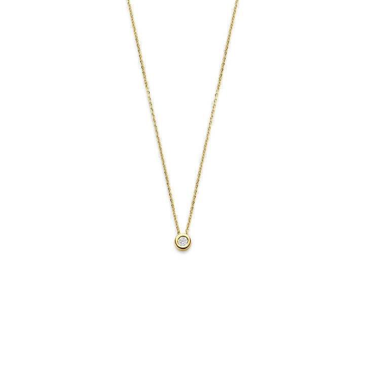 Gouden collier met zirkonia – 14k