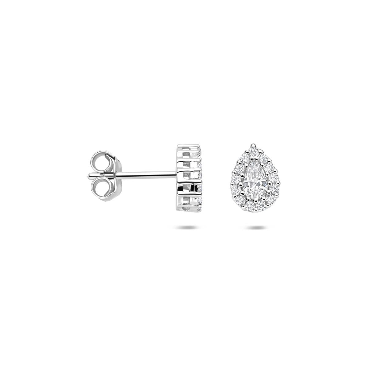 Zilveren oorknopjes met zirkonia – gerhodineerd 925 zilver