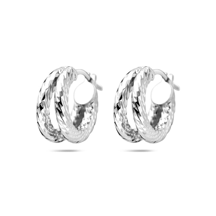 Gerhodineerd zilveren gedraaide oorringen dames