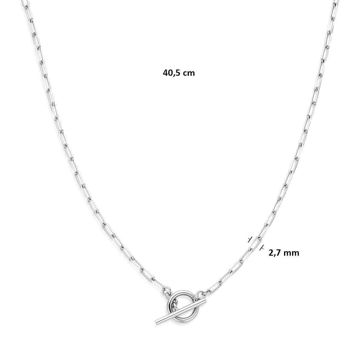 Gerhodineerd 925 zilveren collier met kapittelslot