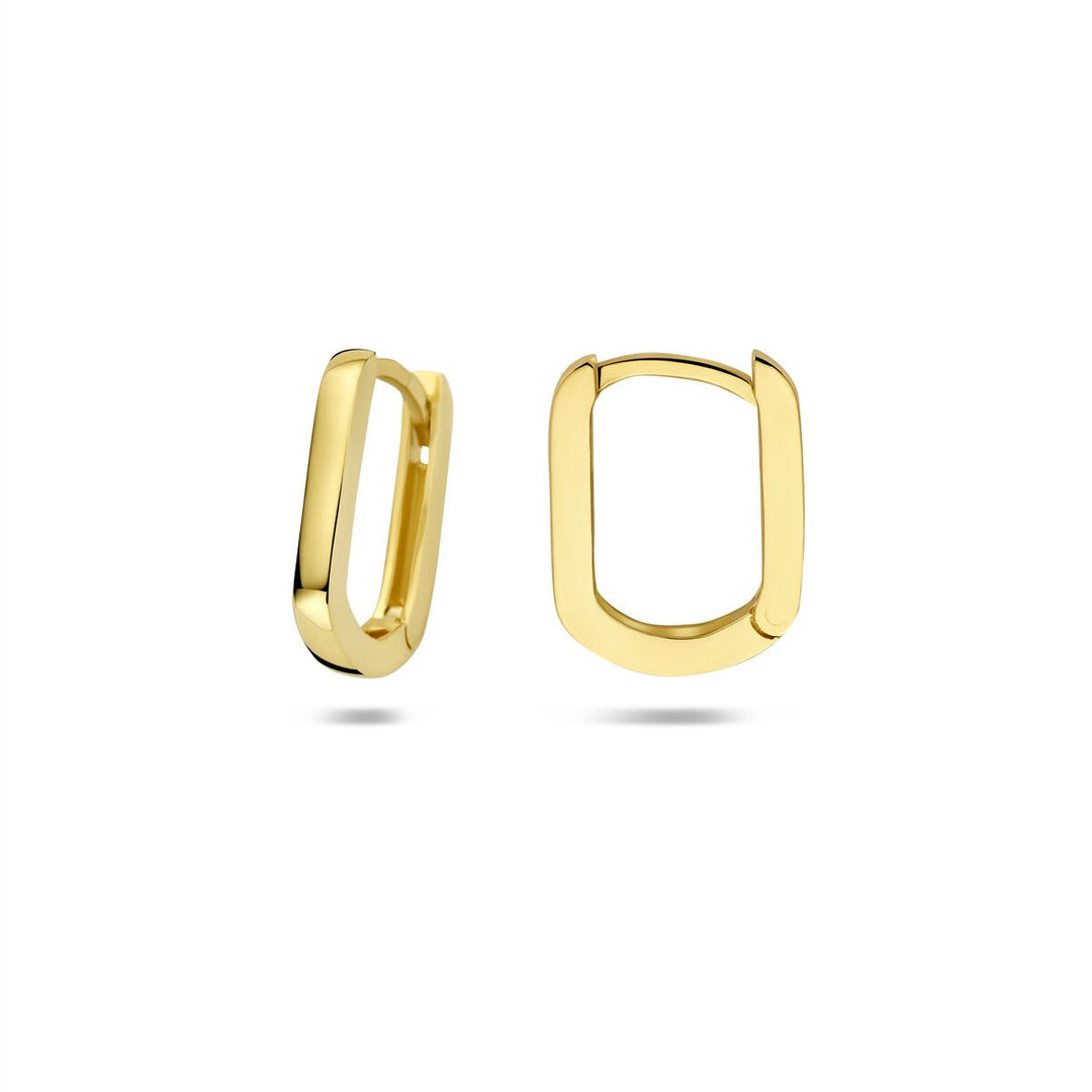 9k Geelgouden rechthoekige klapoorringen dames