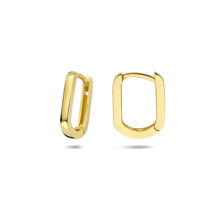 9k Geelgouden rechthoekige klapoorringen dames