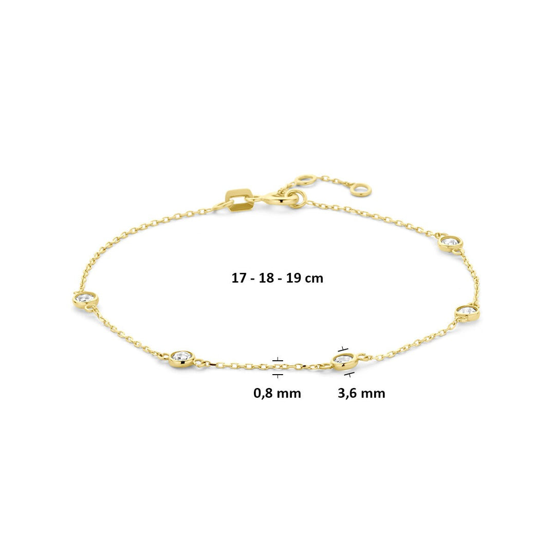 14k geelgouden armband met zirkonia