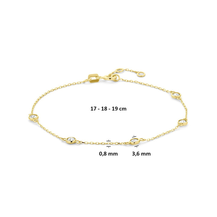 14k geelgouden armband met zirkonia