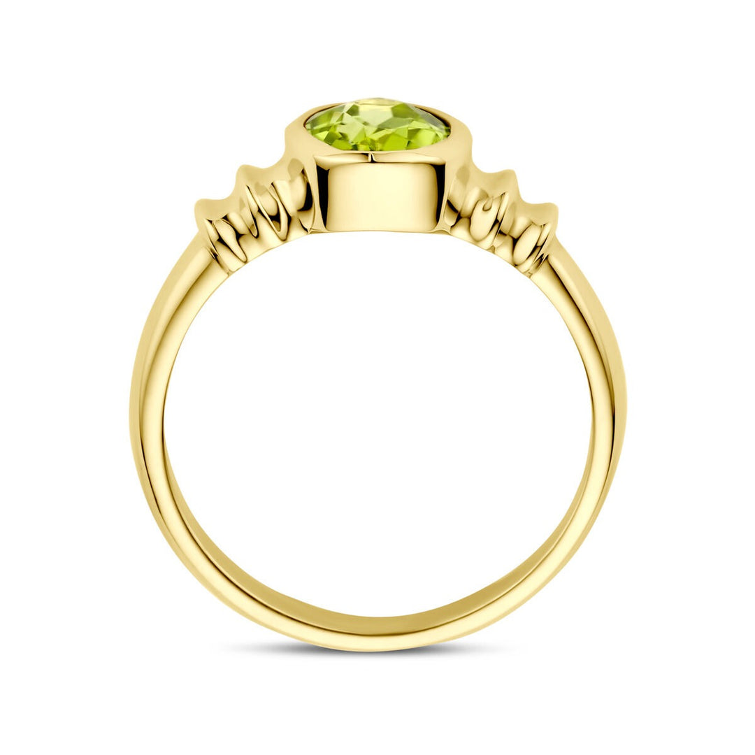 Gouden dames ring – 14k met peridoot in ovale slijpvorm