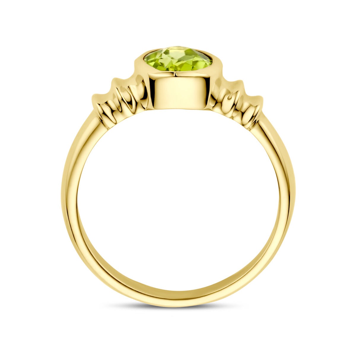 Gouden dames ring – 14k met peridoot in ovale slijpvorm