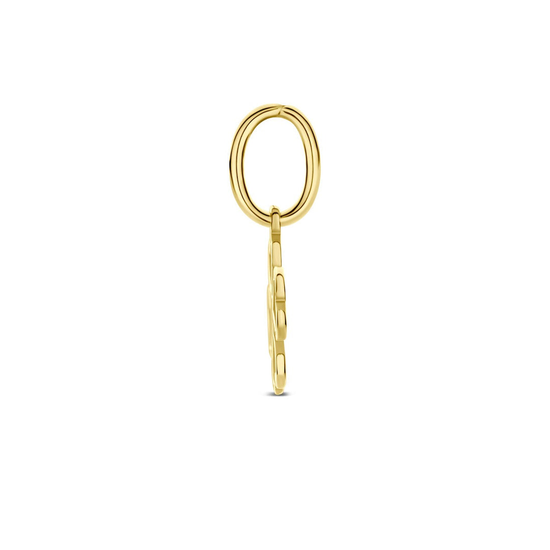 9k Geelgouden klaver graveer hanger