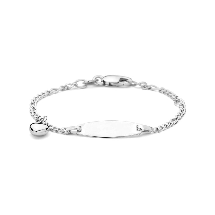 Zilveren kinder graveerarmband met hartje – gerhodineerd