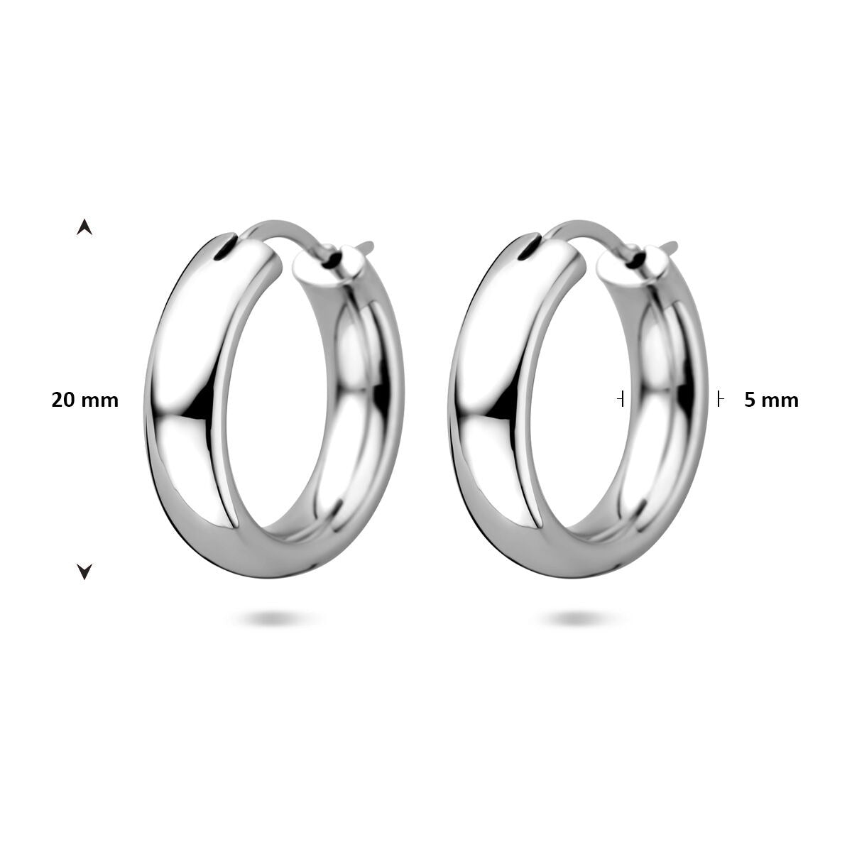 Zilveren oorringen 925 gerhodineerd – 20 mm