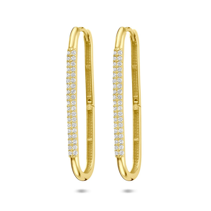 Gouden klapoorringen met zirkonia – 14k