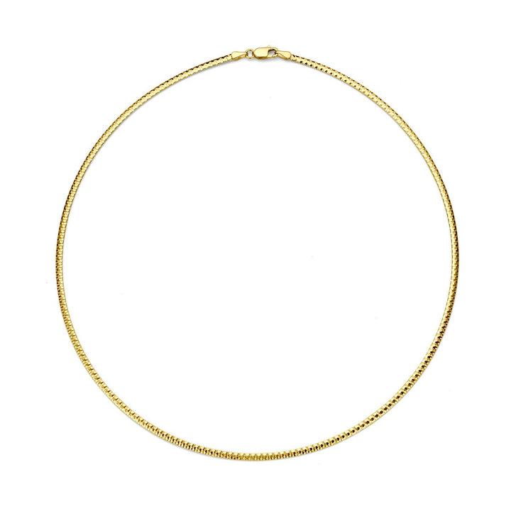 14k geelgouden omega collier met platte schakel 2,5 mm 45 cm