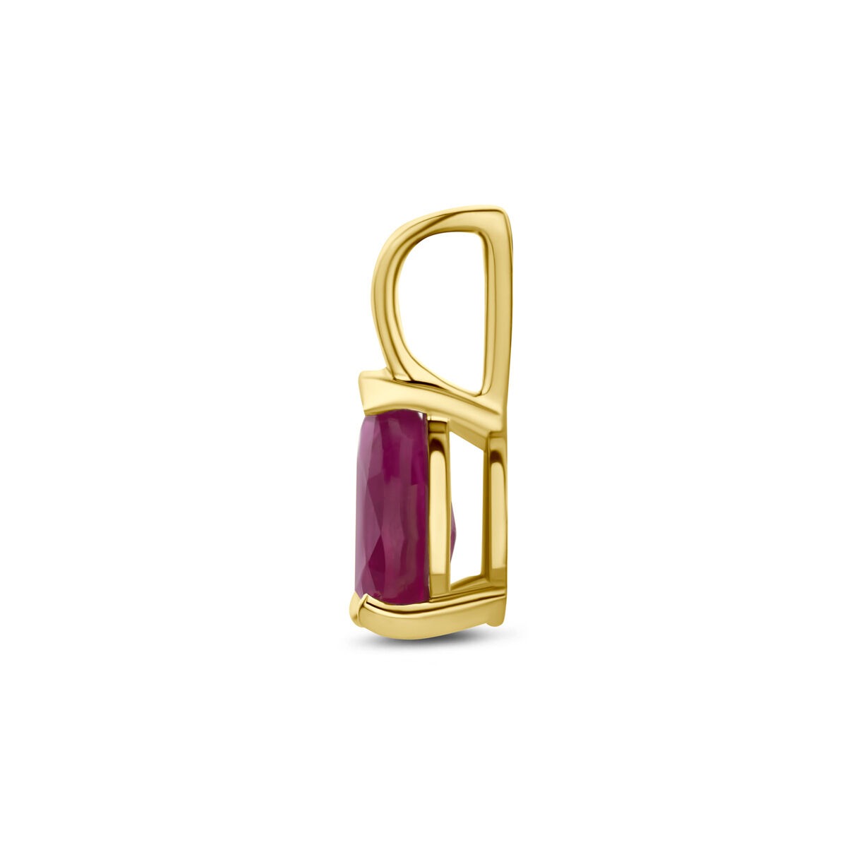 14k Geelgouden hanger met robijn